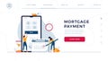 Mortgage payment homepage template. Borrowers pay regular fees online, making notice in calendar. Keep up with monthly