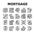 Mortgage Real Estate Collection Icons Set Vector