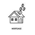 Mortgage, real estate investments line icon.