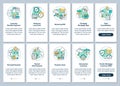 Mortgage refinance benefits onboarding mobile app page screen with concepts set