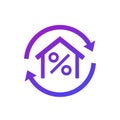 mortgage refinance icon, loan refinancing