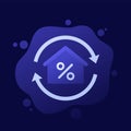 mortgage refinance icon, vector design