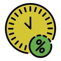 Mortgage repayment time icon color outline vector