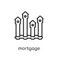 Mortgage statistics icon. Trendy modern flat linear vector Mortgage statistics icon on white background from thin line Business Royalty Free Stock Photo