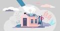 Mortgage vector illustration. House purchase savings tiny persons concept.