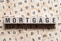 Mortgage word written on wood block Royalty Free Stock Photo