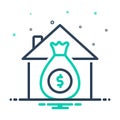 Mix icon for Mortgages, contract and investment Royalty Free Stock Photo