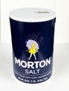 Morton Salt Container on a White Backdrop