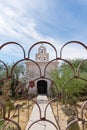 Mortuary Shrine Chapel and bell tower at the Mission San Xavier Royalty Free Stock Photo
