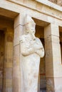 Mortuary temple of Hatshepsut. Statue of woman pharaoh. Valley Of The Queens Luxor, Egypt Royalty Free Stock Photo