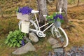 Old bicycle used as a post box in Norwegian countryside