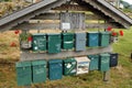 Old post boxes in typical Norwegian countryside