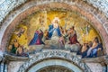 Mosaic above the entrance to the Cathedral of San Marco in Venice