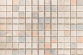 Mosaic abstract background, texture of decorative colored square ceramic tiles Royalty Free Stock Photo