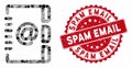 Mosaic Address Email with Textured Spam Email Seal Royalty Free Stock Photo