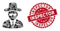 Mosaic Agent with Distress Inspector Stamp Royalty Free Stock Photo