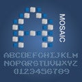 Mosaic Alphabet and Numbers Vector