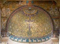 The mosaic in the Apse in the Basilica of Saint Clement. Rome, Italy Royalty Free Stock Photo