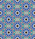 Mosaic arabic seamless pattern with geometric ornament