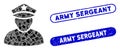 Rectangle Mosaic Army Sergeant with Grunge Army Sergeant Stamps Royalty Free Stock Photo