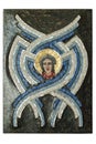 Mosaic artwork of angel. Archangel with wings. Angel of God is an icon in a mosaic