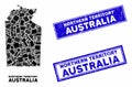 Mosaic Australian Northern Territory Map and Distress Rectangle Seals