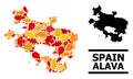 Autumn Leaves - Mosaic Map of Alava Province