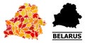 Autumn Leaves - Mosaic Map of Belarus