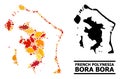 Autumn Leaves - Mosaic Map of Bora-Bora
