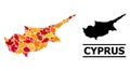 Autumn Leaves - Mosaic Map of Cyprus Island