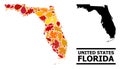 Autumn Leaves - Mosaic Map of Florida State