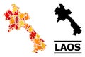 Autumn Leaves - Mosaic Map of Laos