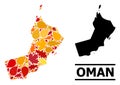 Autumn Leaves - Mosaic Map of Oman