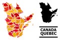 Autumn Leaves - Mosaic Map of Quebec Province