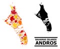 Autumn Leaves - Mosaic Map of Bahamas - Andros Island