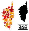 Autumn Leaves - Mosaic Map of Corsica