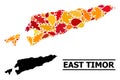 Autumn Leaves - Mosaic Map of East Timor