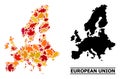 Autumn Leaves - Mosaic Map of Euro Union