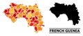 Autumn Leaves - Mosaic Map of French Guinea
