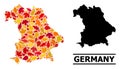 Autumn Leaves - Mosaic Map of Germany Royalty Free Stock Photo