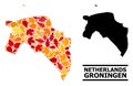 Autumn Leaves - Mosaic Map of Groningen Province