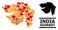 Autumn Leaves - Mosaic Map of Gujarat State