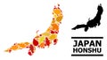 Autumn Leaves - Mosaic Map of Honshu Island
