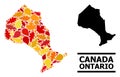 Autumn Leaves - Mosaic Map of Ontario Province