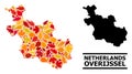 Autumn Leaves - Mosaic Map of Overijssel Province