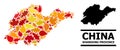 Autumn Leaves - Mosaic Map of Shandong Province