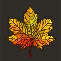 Mosaic maple leaf Royalty Free Stock Photo
