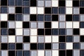 Mosaic Background of Black, White And Gray Ceramic Tiles Royalty Free Stock Photo