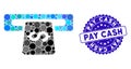 Mosaic Banking Machine Icon with Textured Pay Cash Seal