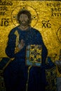 Mosaic in basilica Hagia Sophia, Istanbul, also called Ayasofya, now mosque, church was dedicated to the Holy Wisdom Royalty Free Stock Photo